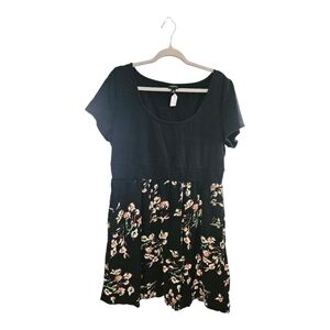 Torrid Black and Pink Ruffled Tiered Sundress